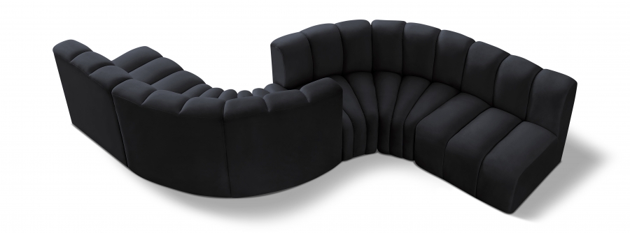 Arc 145" Velvet Upholstered 6pc. Modular Sectional