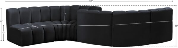 Arc 145" Velvet Upholstered 6pc. Modular Sectional