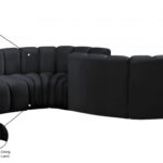 Arc 145" Velvet Upholstered 6pc. Modular Sectional
