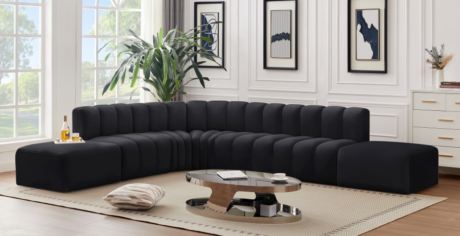 Arc 172" Velvet Upholstered 7pc. Modular Sectional