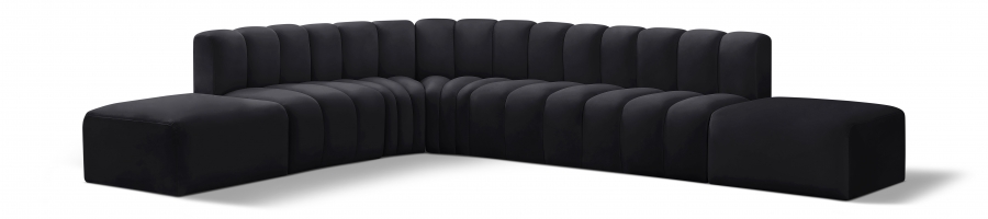 Arc 172" Velvet Upholstered 7pc. Modular Sectional