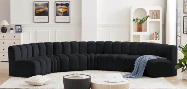 Arc 162" Velvet Upholstered 7pc. Modular Sectional