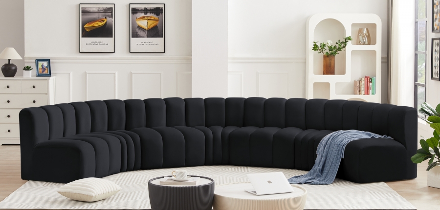 Arc 162" Velvet Upholstered 7pc. Modular Sectional