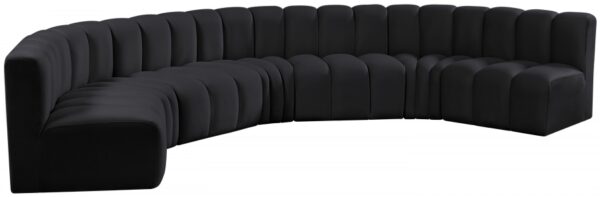 Arc 162" Velvet Upholstered 7pc. Modular Sectional