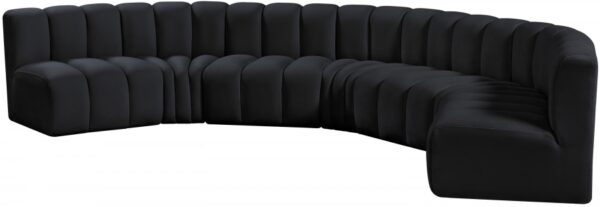 Arc 162" Velvet Upholstered 7pc. Modular Sectional