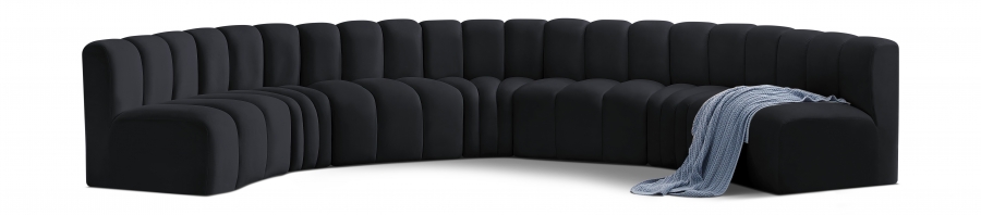Arc 162" Velvet Upholstered 7pc. Modular Sectional