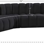 Arc 162" Velvet Upholstered 7pc. Modular Sectional