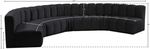 Arc 162" Velvet Upholstered 7pc. Modular Sectional