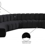 Arc 162" Velvet Upholstered 7pc. Modular Sectional