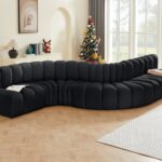 Arc 170" Velvet Upholstered 7pc. Modular Sectional