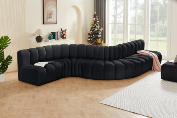 Arc 170" Velvet Upholstered 7pc. Modular Sectional