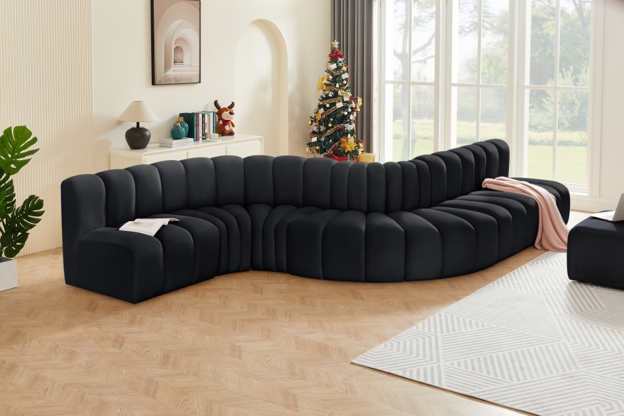 Arc 170" Velvet Upholstered 7pc. Modular Sectional