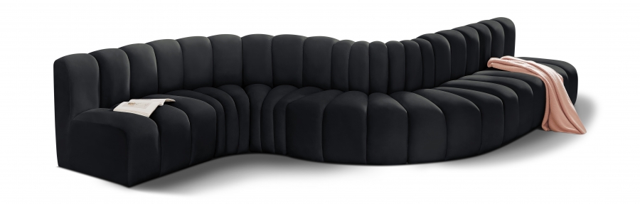Arc 170" Velvet Upholstered 7pc. Modular Sectional