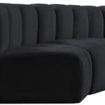 Arc 150" Velvet Upholstered 8pc. Modular Sectional