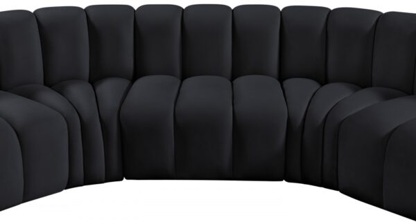 Arc 150" Velvet Upholstered 8pc. Modular Sectional