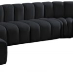Arc 150" Velvet Upholstered 8pc. Modular Sectional