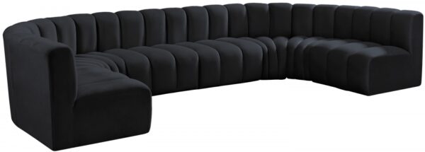 Arc 150" Velvet Upholstered 8pc. Modular Sectional