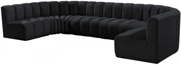 Arc 150" Velvet Upholstered 8pc. Modular Sectional