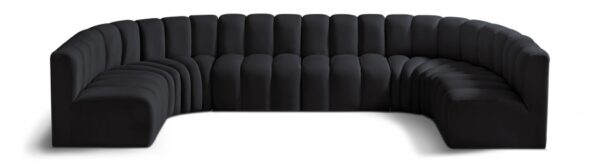 Arc 150" Velvet Upholstered 8pc. Modular Sectional