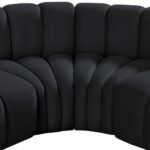Arc 150" Velvet Upholstered 8pc. Modular Sectional
