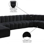 Arc 150" Velvet Upholstered 8pc. Modular Sectional