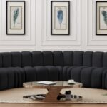 Arc 162" Velvet Upholstered 8pc. Modular Sectional