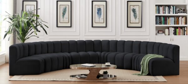 Arc 162" Velvet Upholstered 8pc. Modular Sectional