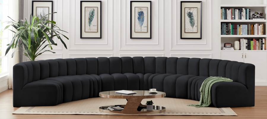 Arc 162" Velvet Upholstered 8pc. Modular Sectional