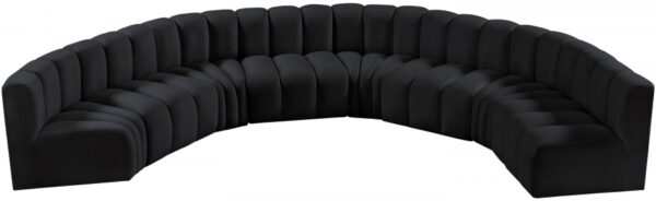 Arc 162" Velvet Upholstered 8pc. Modular Sectional