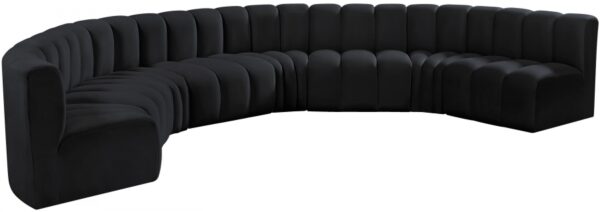 Arc 162" Velvet Upholstered 8pc. Modular Sectional