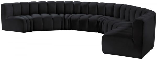 Arc 162" Velvet Upholstered 8pc. Modular Sectional