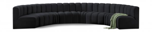 Arc 162" Velvet Upholstered 8pc. Modular Sectional
