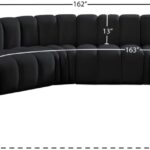 Arc 162" Velvet Upholstered 8pc. Modular Sectional