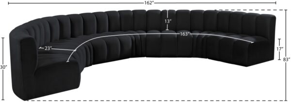 Arc 162" Velvet Upholstered 8pc. Modular Sectional