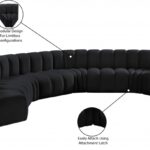 Arc 162" Velvet Upholstered 8pc. Modular Sectional
