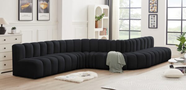 Arc 197" Velvet Upholstered 8pc. Modular Sectional