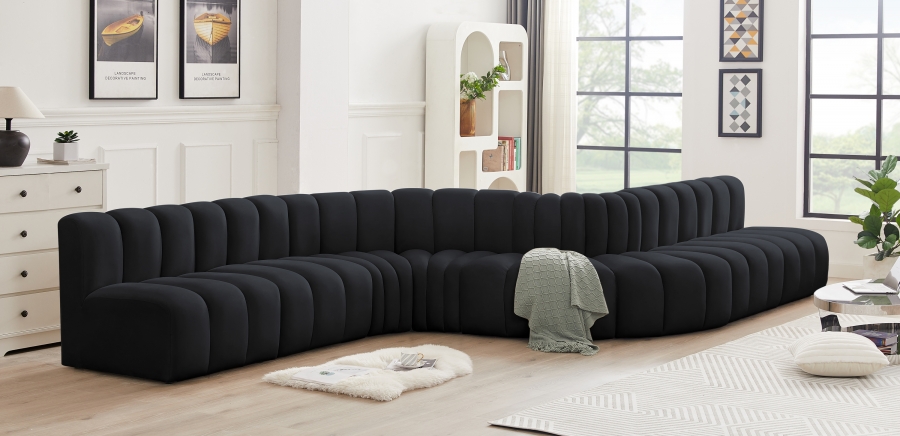 Arc 197" Velvet Upholstered 8pc. Modular Sectional