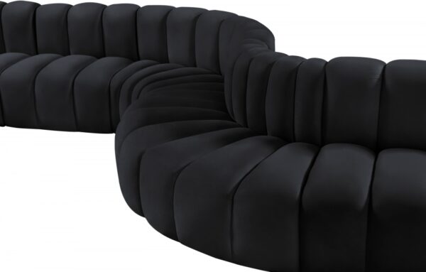Arc 197" Velvet Upholstered 8pc. Modular Sectional