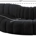 Arc 197" Velvet Upholstered 8pc. Modular Sectional
