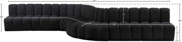 Arc 197" Velvet Upholstered 8pc. Modular Sectional