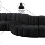 Arc 197" Velvet Upholstered 8pc. Modular Sectional