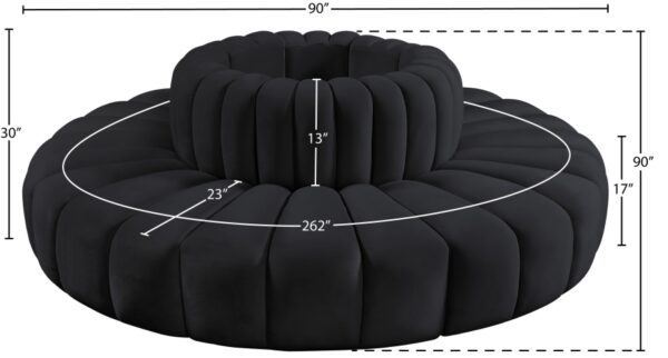 Arc 90" Velvet Upholstered 8pc. Modular Sectional
