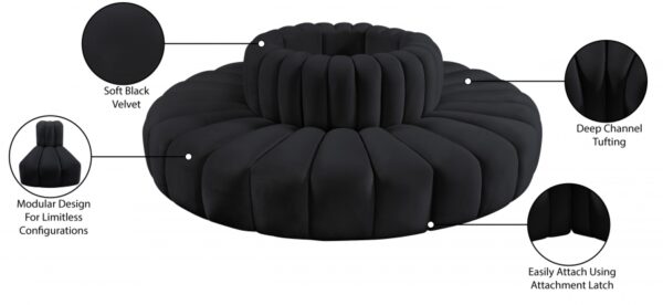 Arc 90" Velvet Upholstered 8pc. Modular Sectional