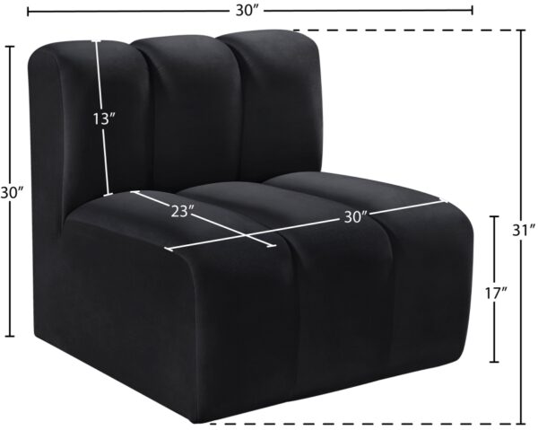 Arc Velvet Upholstered Straight Modular Chair