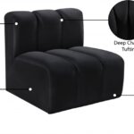 Arc Velvet Upholstered Straight Modular Chair