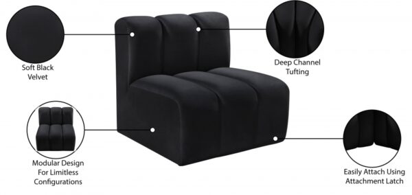 Arc Velvet Upholstered Straight Modular Chair