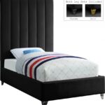 Via Velvet Upholstered Twin Bed