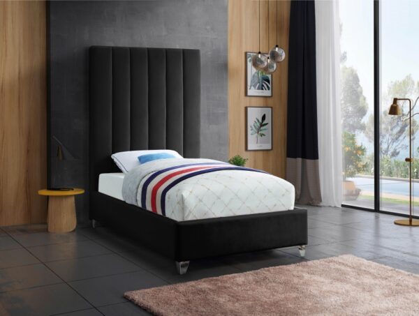 Via Velvet Upholstered Twin Bed