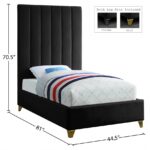 Via Velvet Upholstered Twin Bed