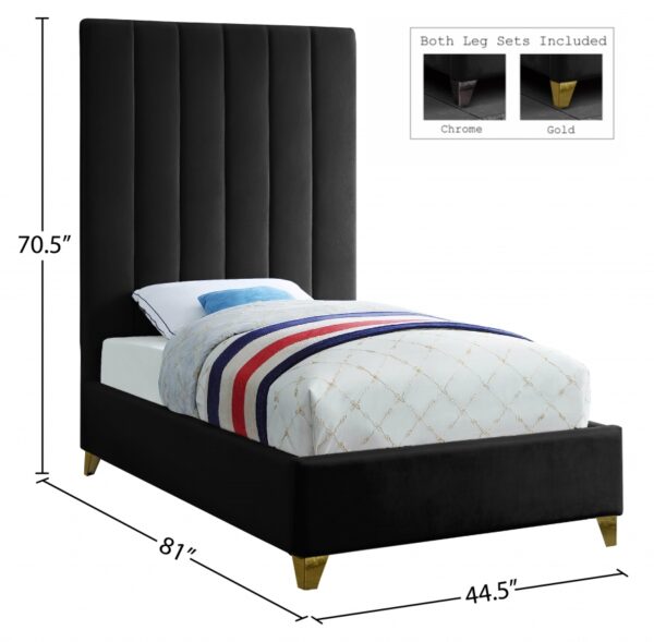 Via Velvet Upholstered Twin Bed